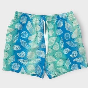 Chubbies Mens Swim Trunks‎ Shorts Medium Blue Seashell Print 5.5" Inseam